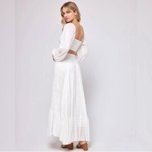 l*space White Textured Maxi Skirt with Tags